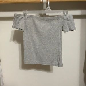 gray off the shoulder